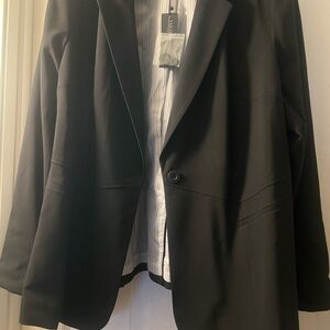 NWT Black Blazer with Striped Lining